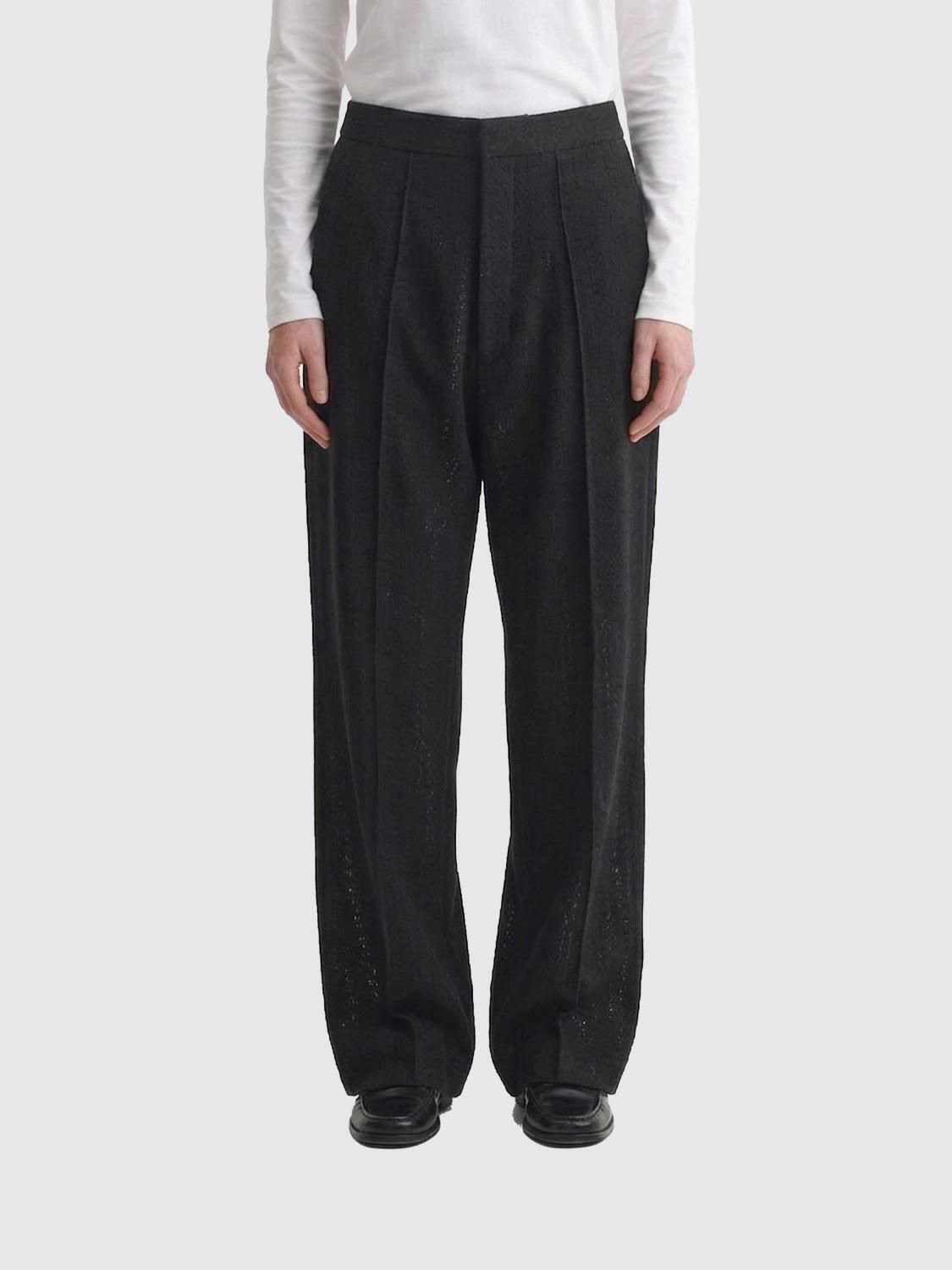 Phoebe Philo Wide-Leg Pleated Trousers — Black