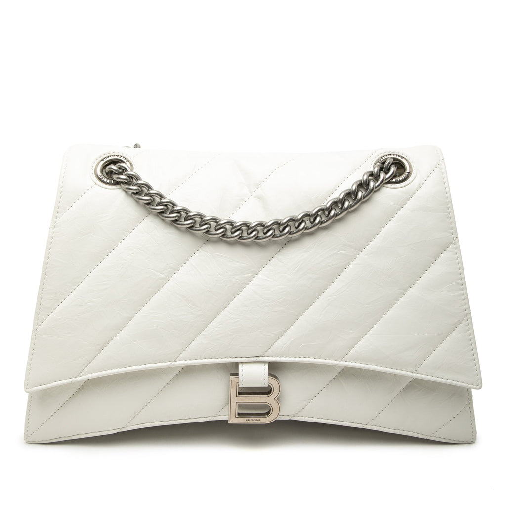 Medium Crushed Calfskin Chain Shoulder Bag