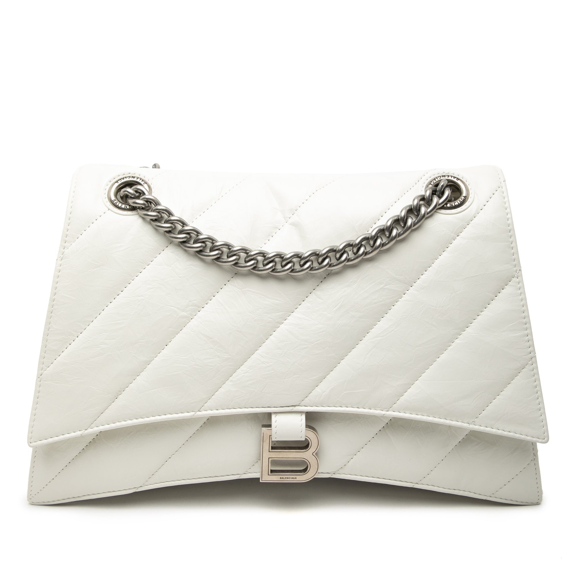 Medium Crushed Calfskin Chain Shoulder Bag