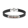 Barakà 18kt Rose Gold & Perforated Leather Bracelet — Black