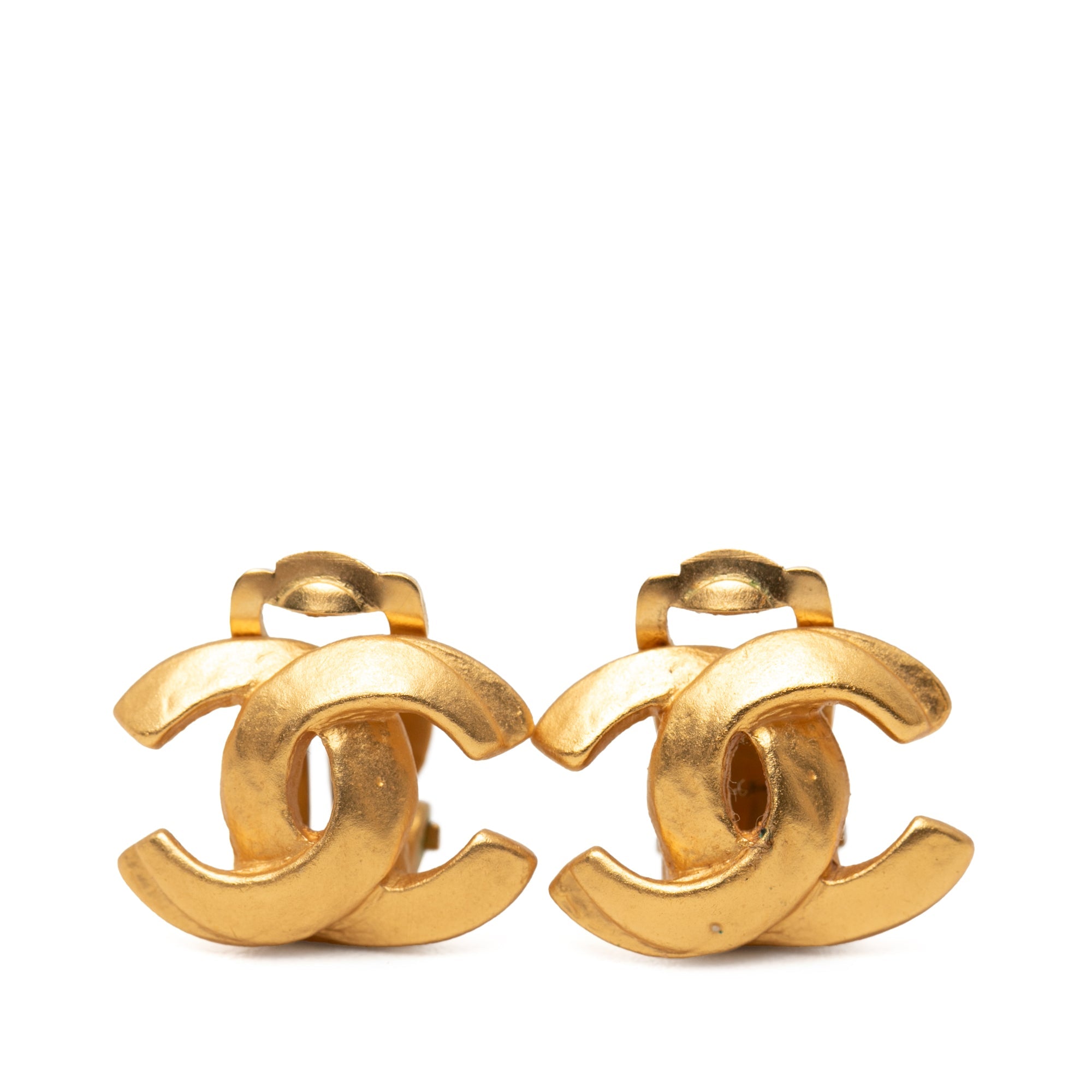 Gold Plated CC Clip On Earrings