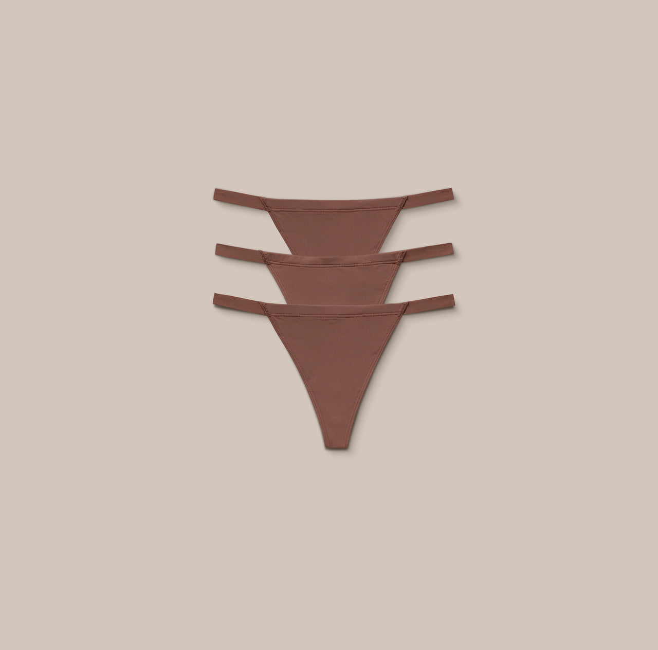 Lounge Underwear Basic G-Strings (3 Pack) - Chestnut