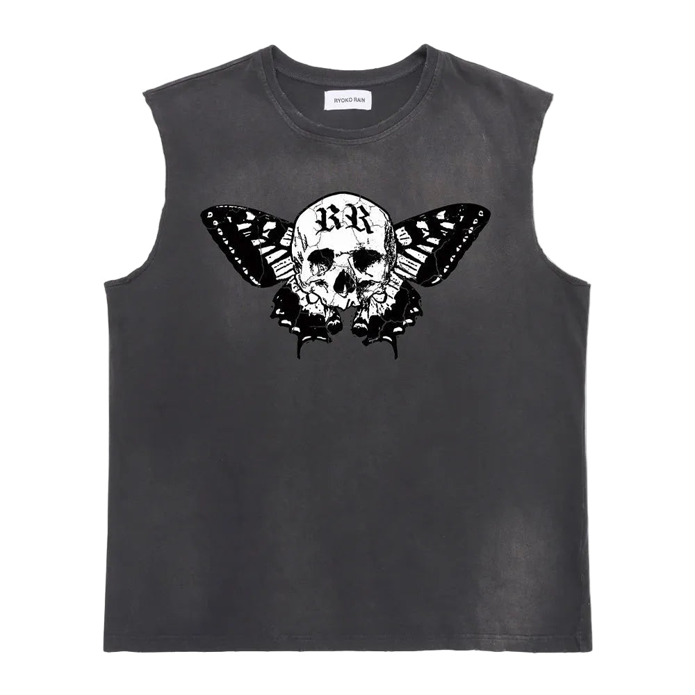 Ryoko Rain Butterfly Skull SL Tee