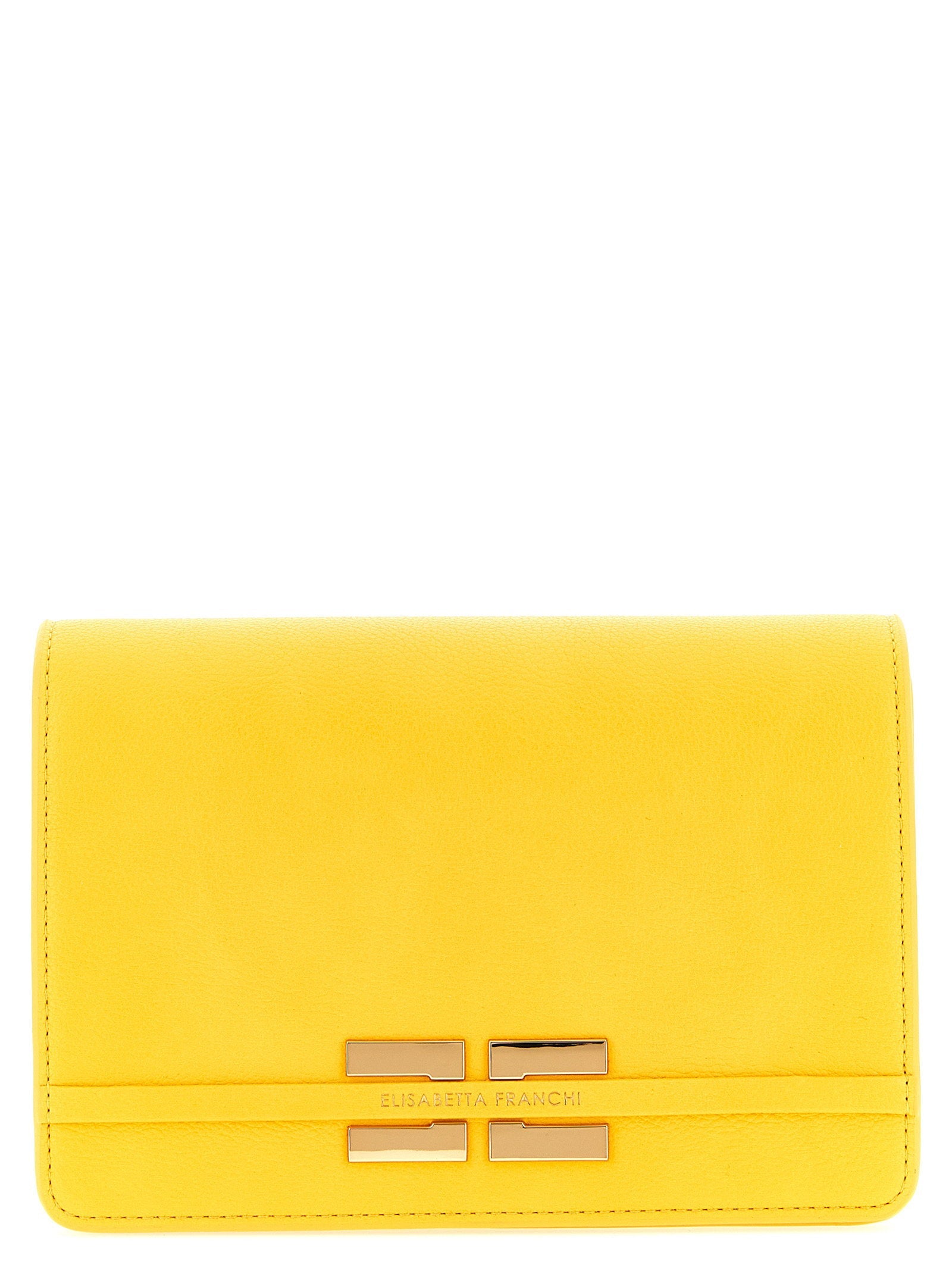 Elisabetta Franchi Leather-Effect Shoulder Bag — Yellow