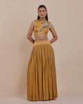 Ochre Mustard Skirt Set By KYNAH, Luxury Indian Fashion & Bridal Wear