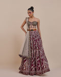 Plum Red Corset Skirt Set By KYNAH, Luxury Indian Fashion & Bridal Wear