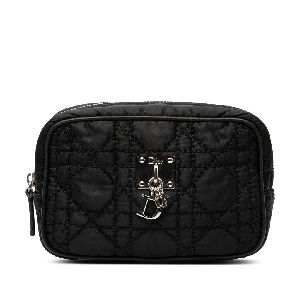 Nylon Cannage Charm Trousse Cosmetic Bag