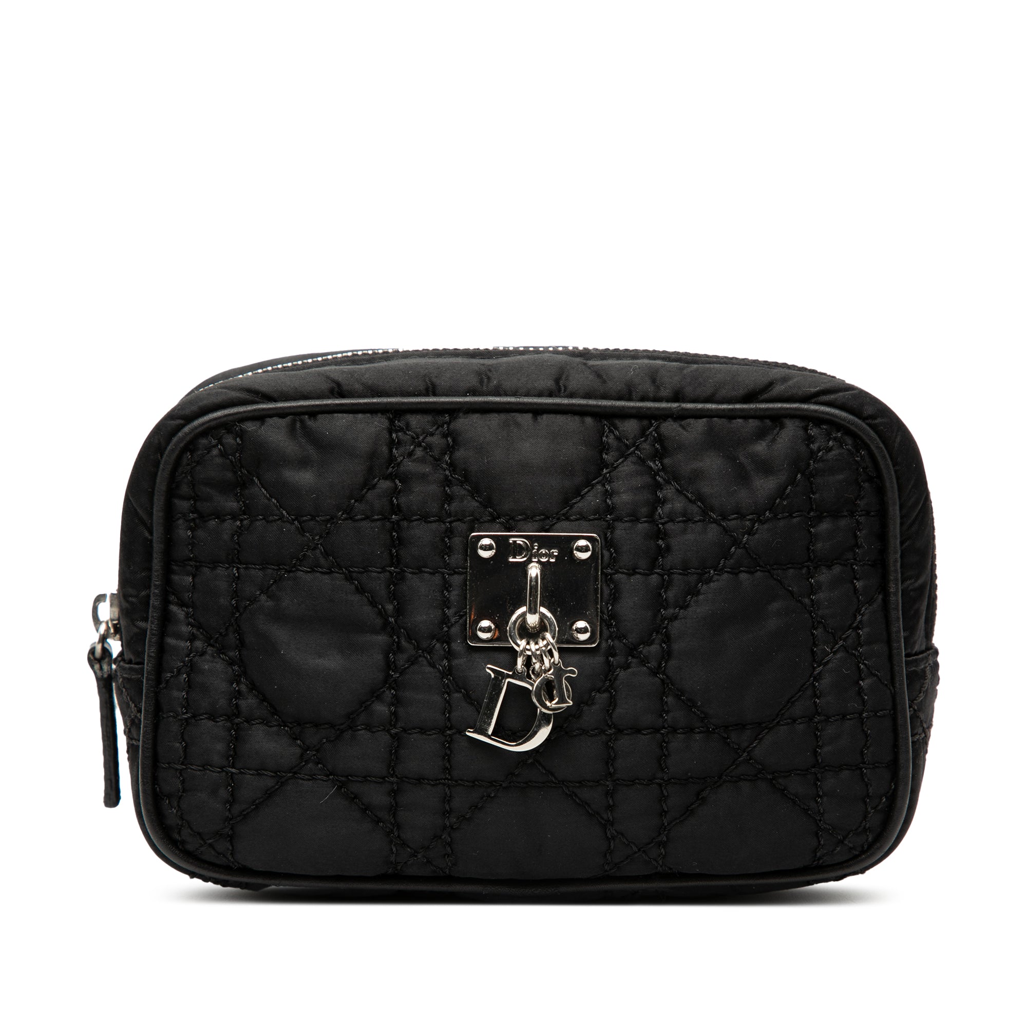 Nylon Cannage Charm Trousse Cosmetic Bag