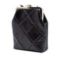 Small CC Quilted Lambskin Kisslock Frame Clutch