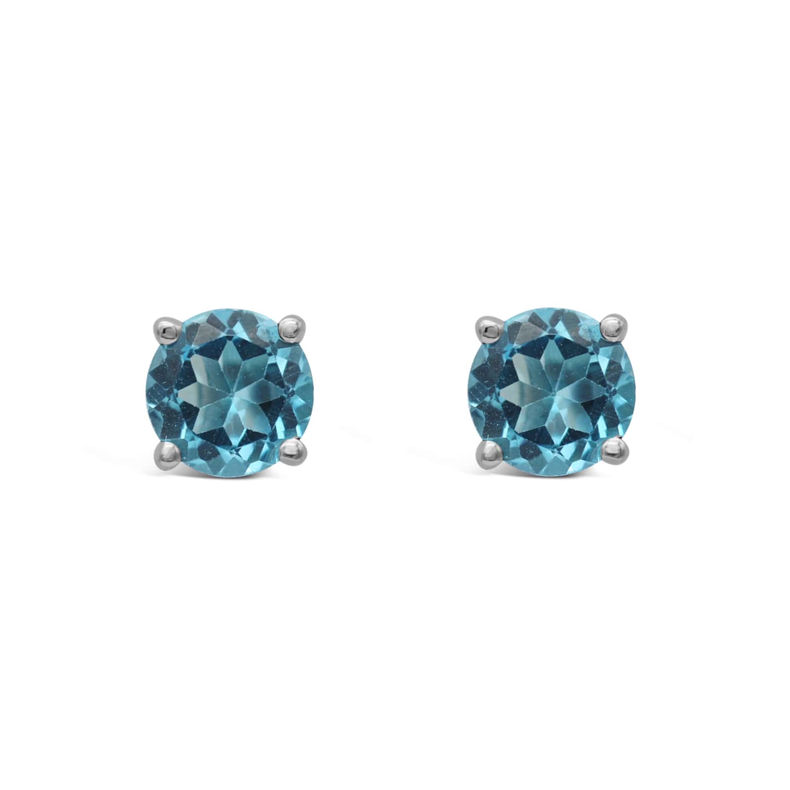 Round London Blue Topaz Studs
