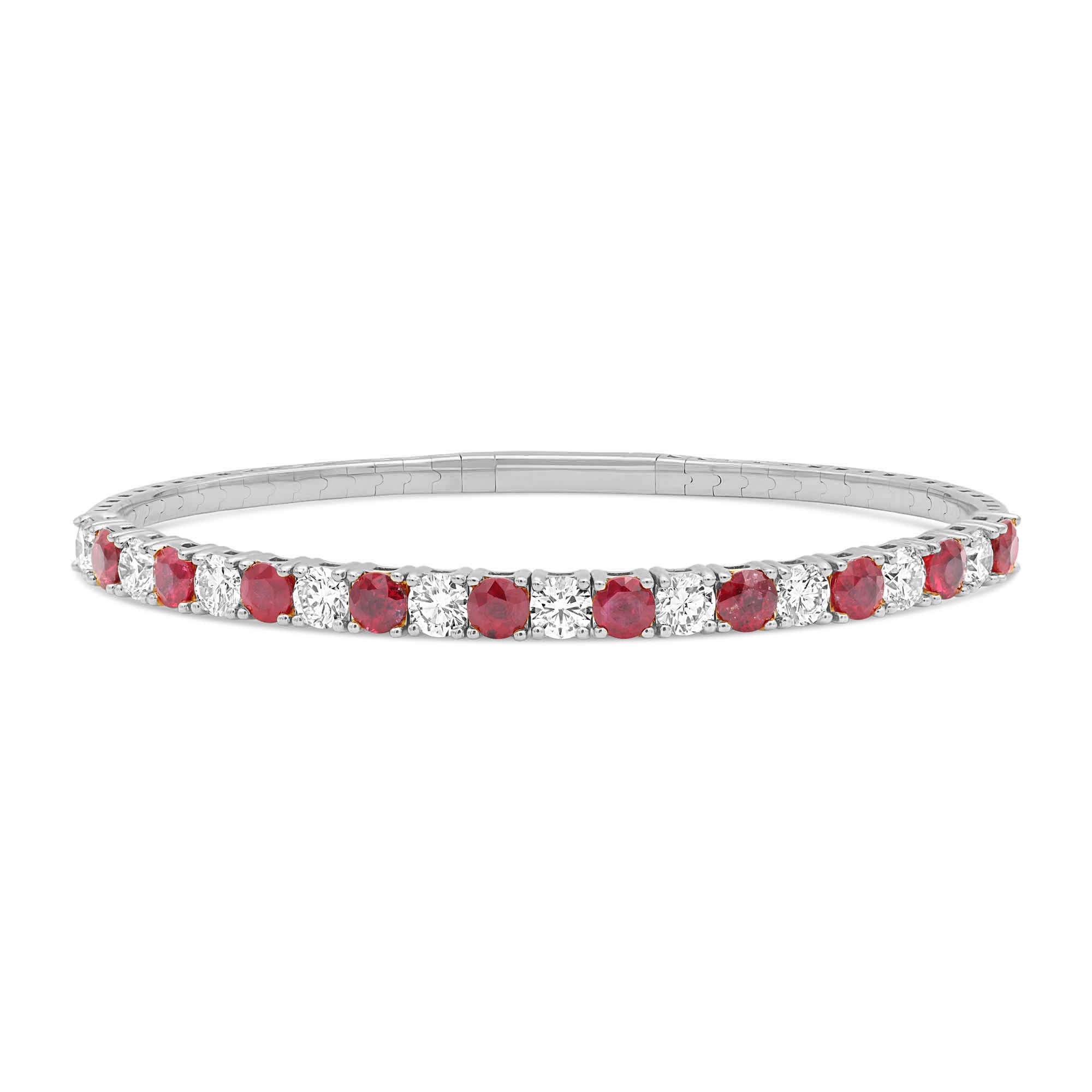 Ruby & Diamond Flex Bangle