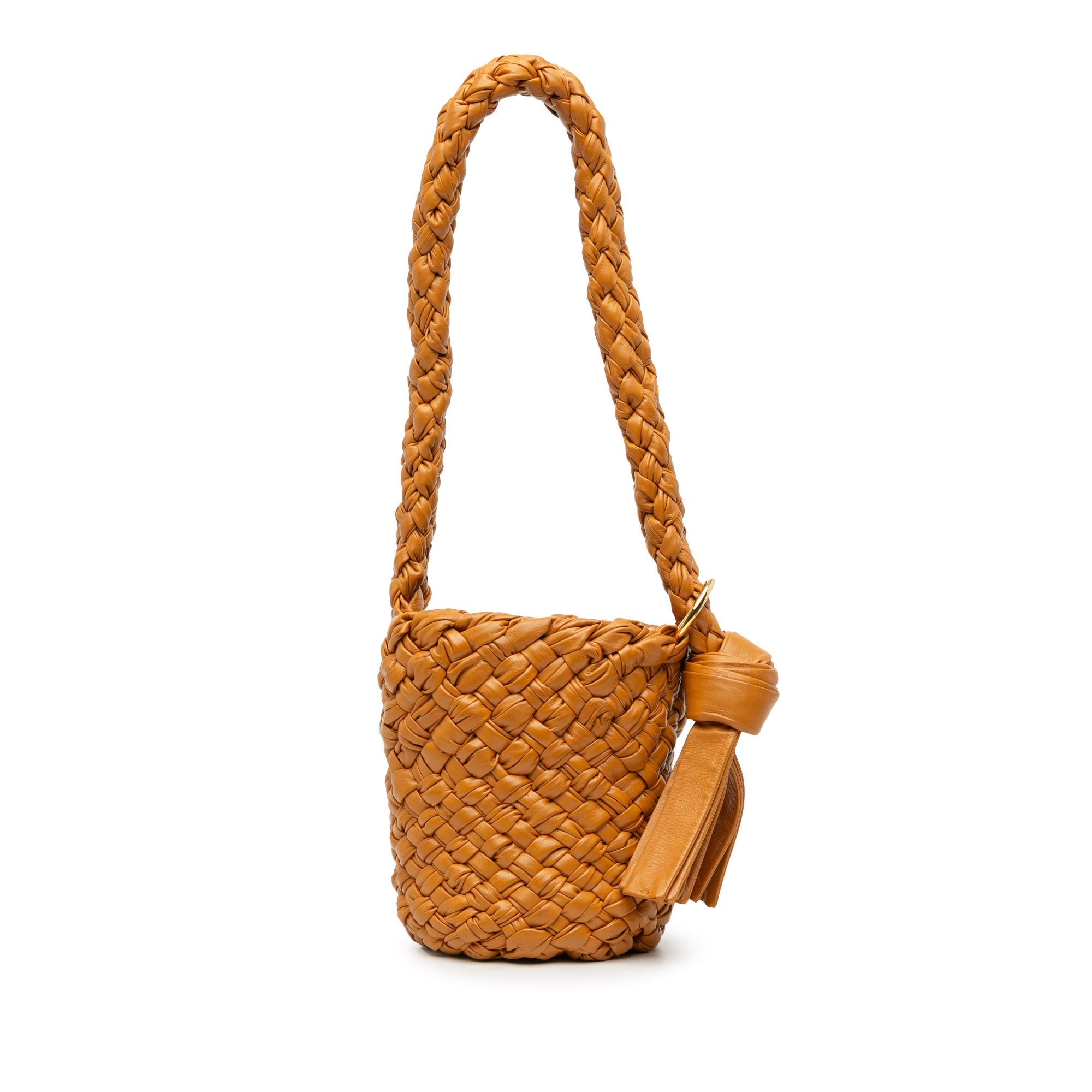 Small Calfskin Intreccio Kalimero Bucket Bag