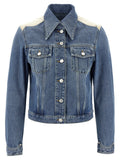 Givenchy Color-Block Denim Jacket — Blue