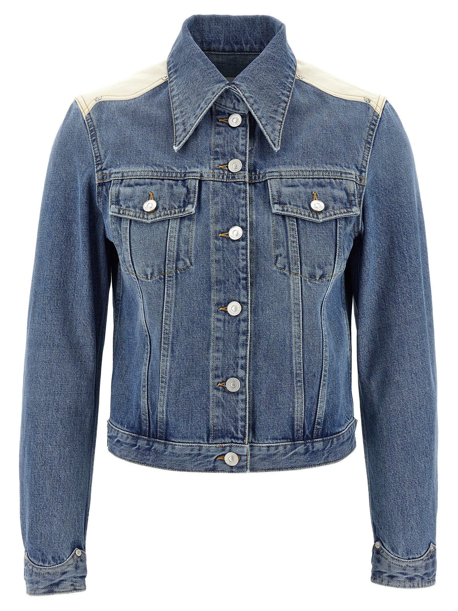 Givenchy Color-Block Denim Jacket — Blue