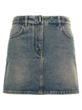 Givenchy Denim with Chain Detail Mini Skirt — Blue
