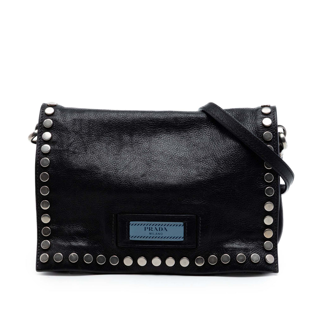 Glace Calf Studded Etiquette Flap