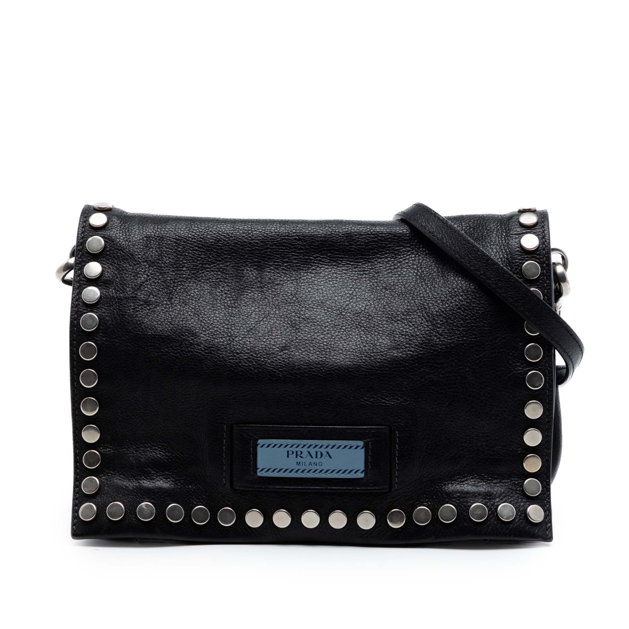 Glace Calf Studded Etiquette Flap