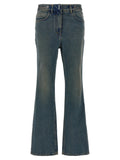 Givenchy Chain-Embellished Logo Waist Jeans — Blue