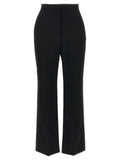 Givenchy Satin-Trimmed Grain de Poudre Wool Trousers — Black