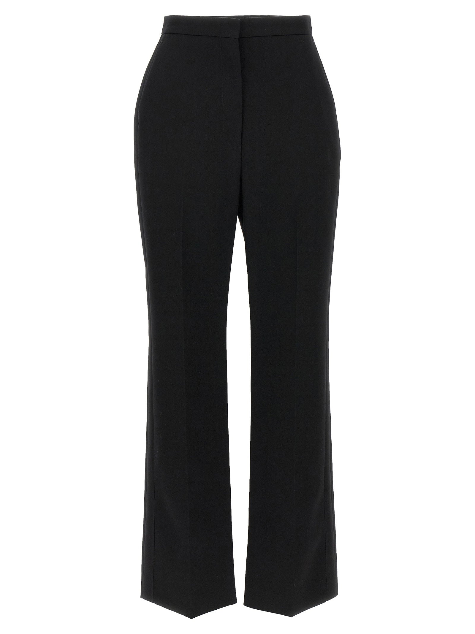 Givenchy Satin-Trimmed Grain de Poudre Wool Trousers — Black