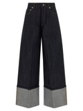 Givenchy Turn-Up Hem Cotton Denim Jeans — Black