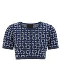 Givenchy Monogram Jacquard Crop Top — Navy