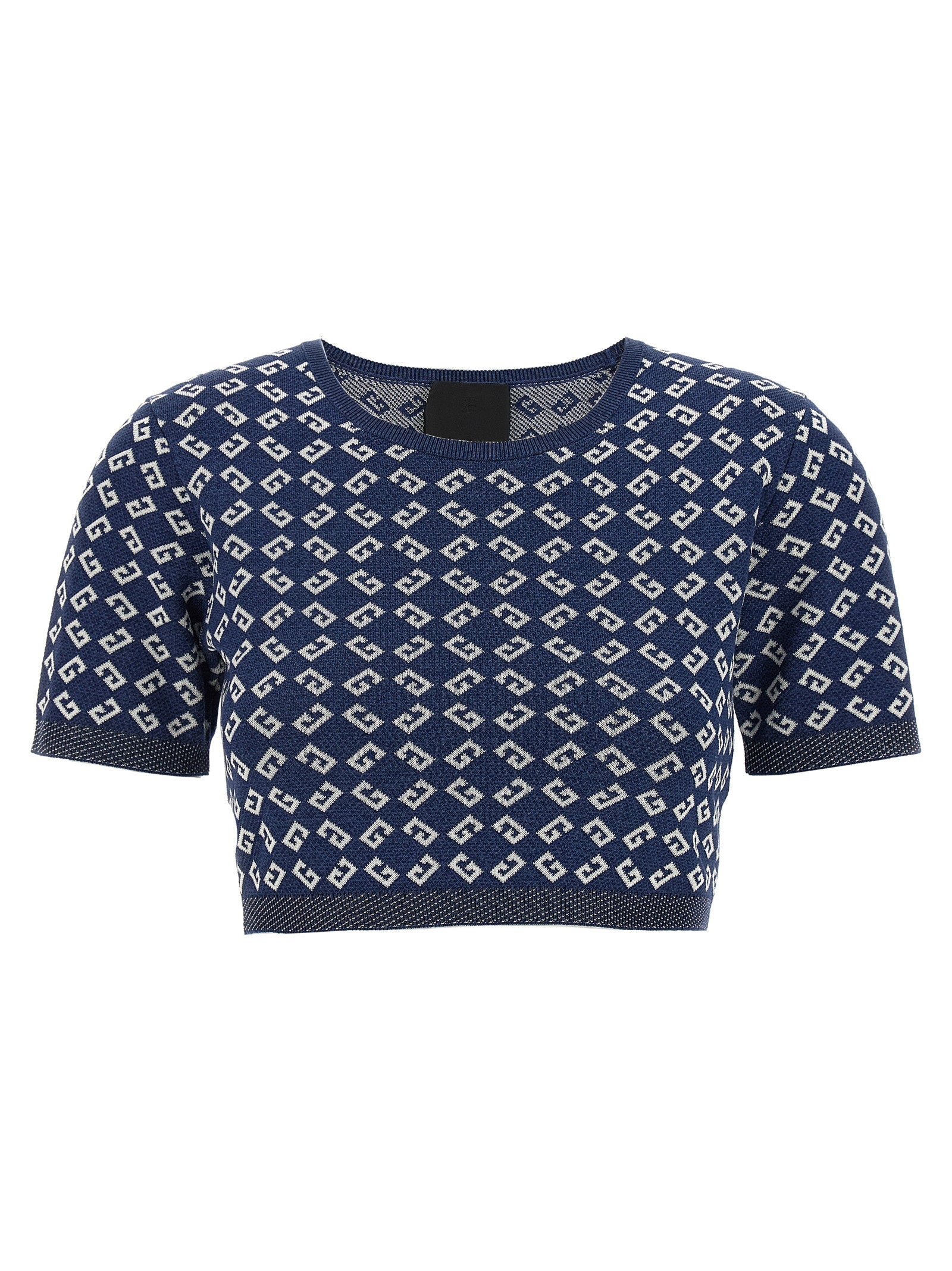 Givenchy Monogram Jacquard Crop Top — Navy
