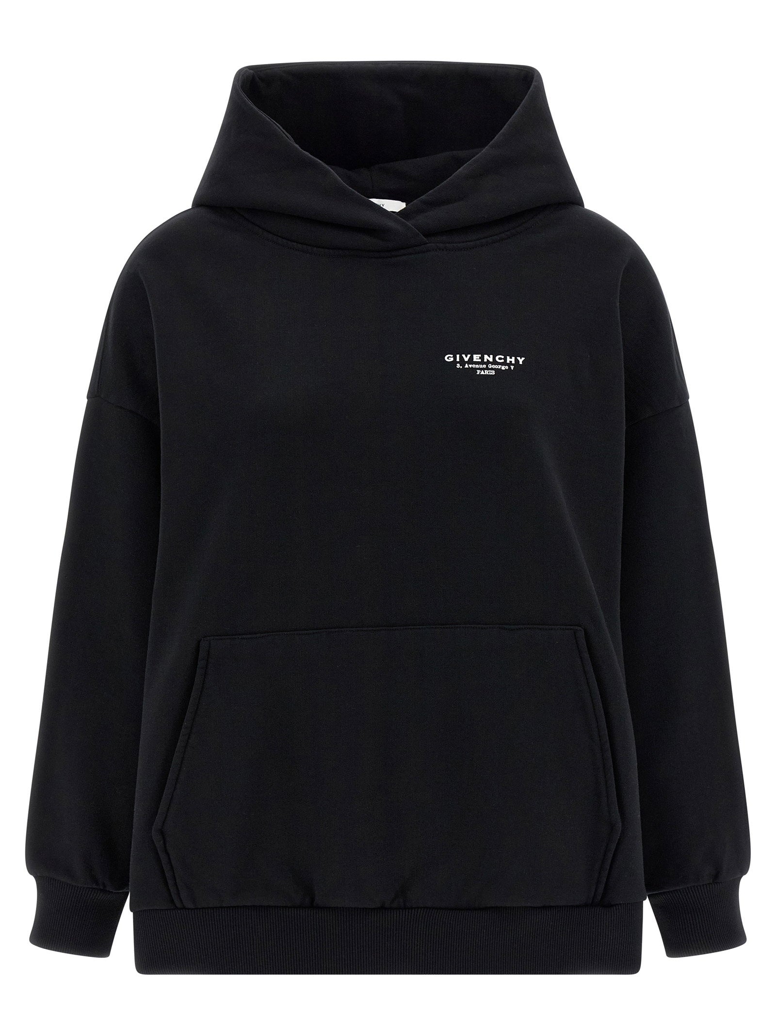 Sudadera con capucha de algodón con logo bordado Givenchy — Negro