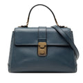 Small Intrecciato Trimmed Nappa Piazza Top Handle Satchel