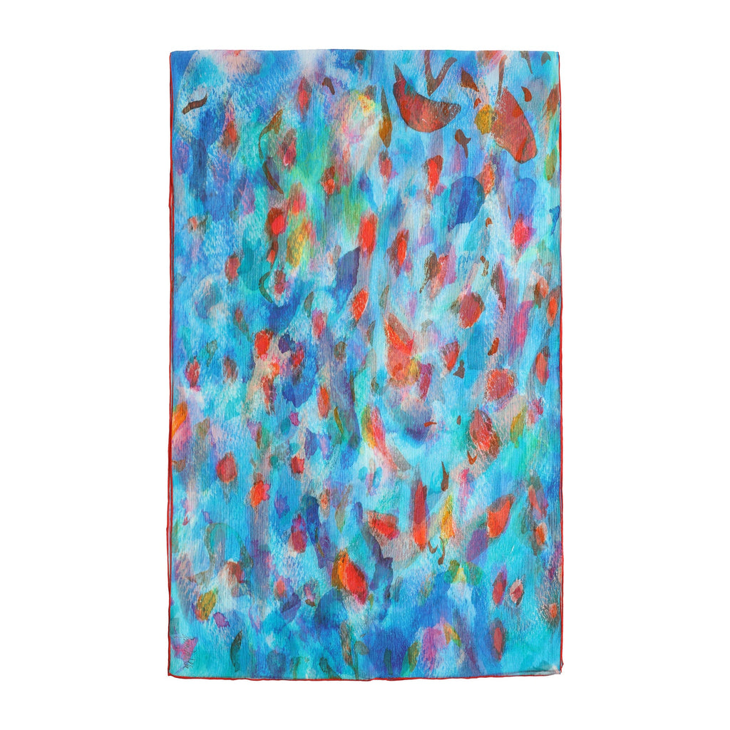 Multicolor Silk Scarf Mar Rojo