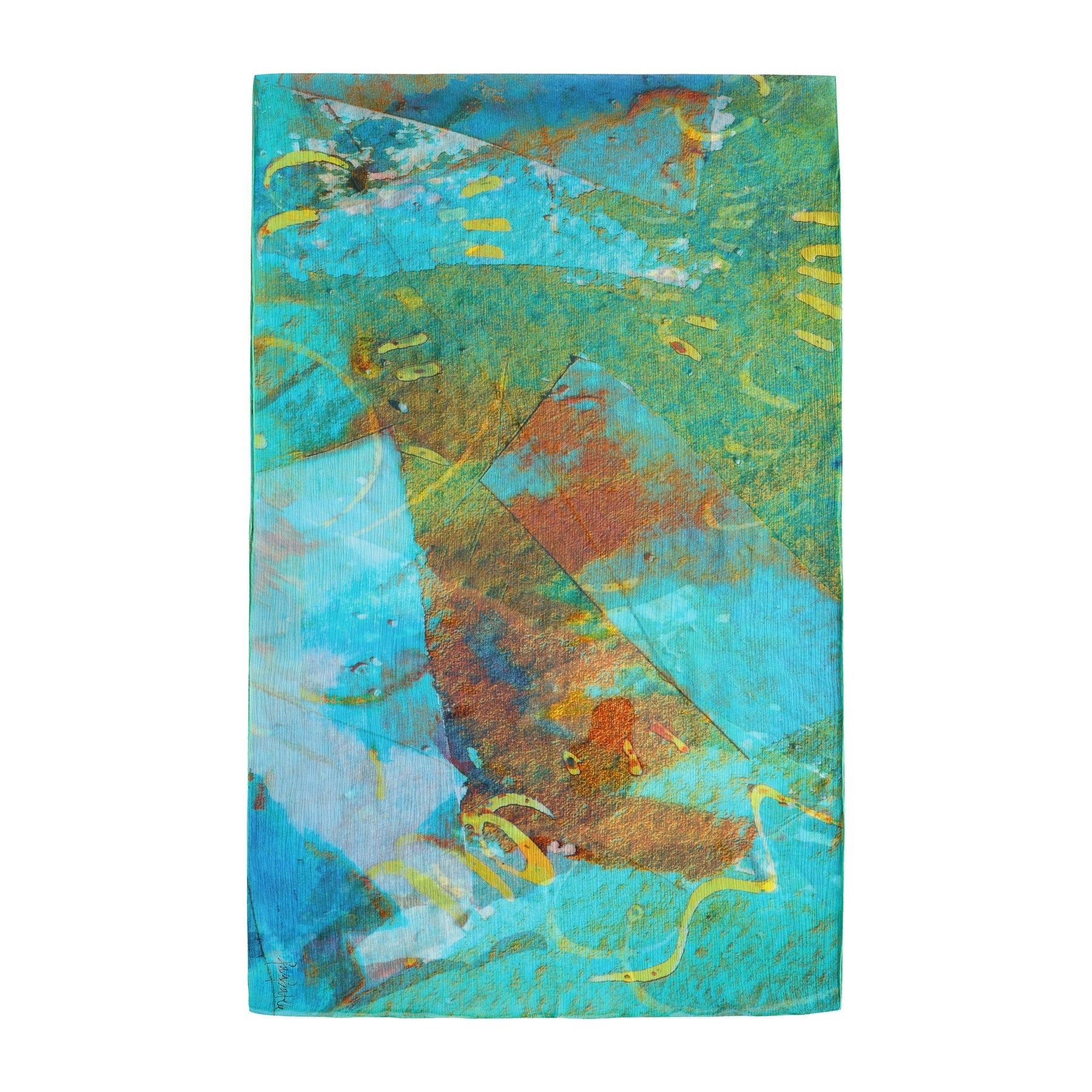 Multicolor Silk Scarf Oxido Marino