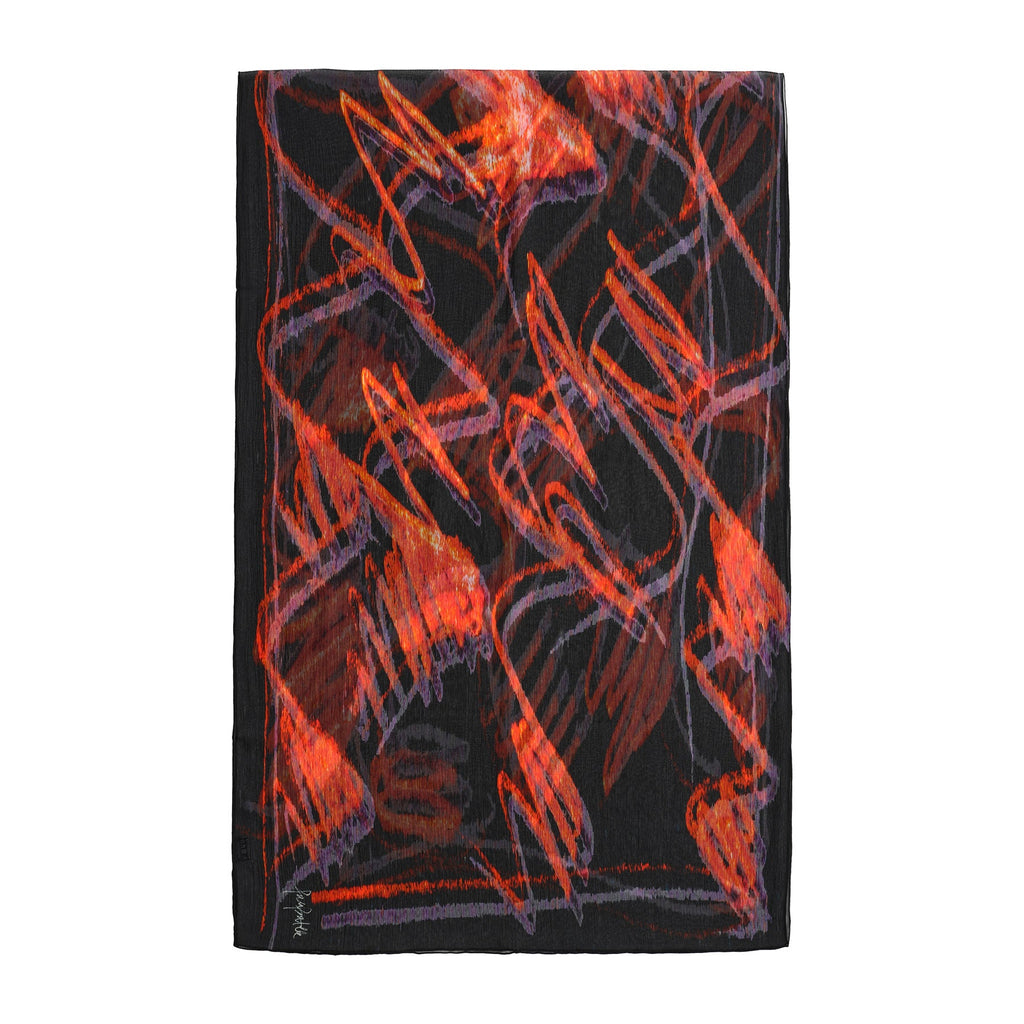 Black & Red Silk Scarf Anubis