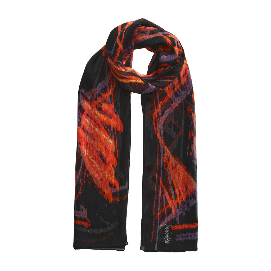 Black & Red Silk Scarf Anubis
