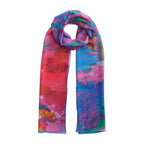 Multicolor Silk Scarf Océano Fucsia