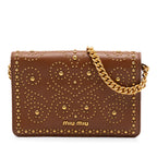 Studded Goatskin Madras Lux Wallet On Chain