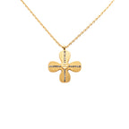 Gold Plated CC Crystal Clover Pendant Necklace