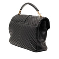 Large Chevron Sheepskin Monogram College Satchel