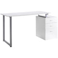 47" Writing Desk with Drawers, Home Office Table with Adjustable Foot Pads, White