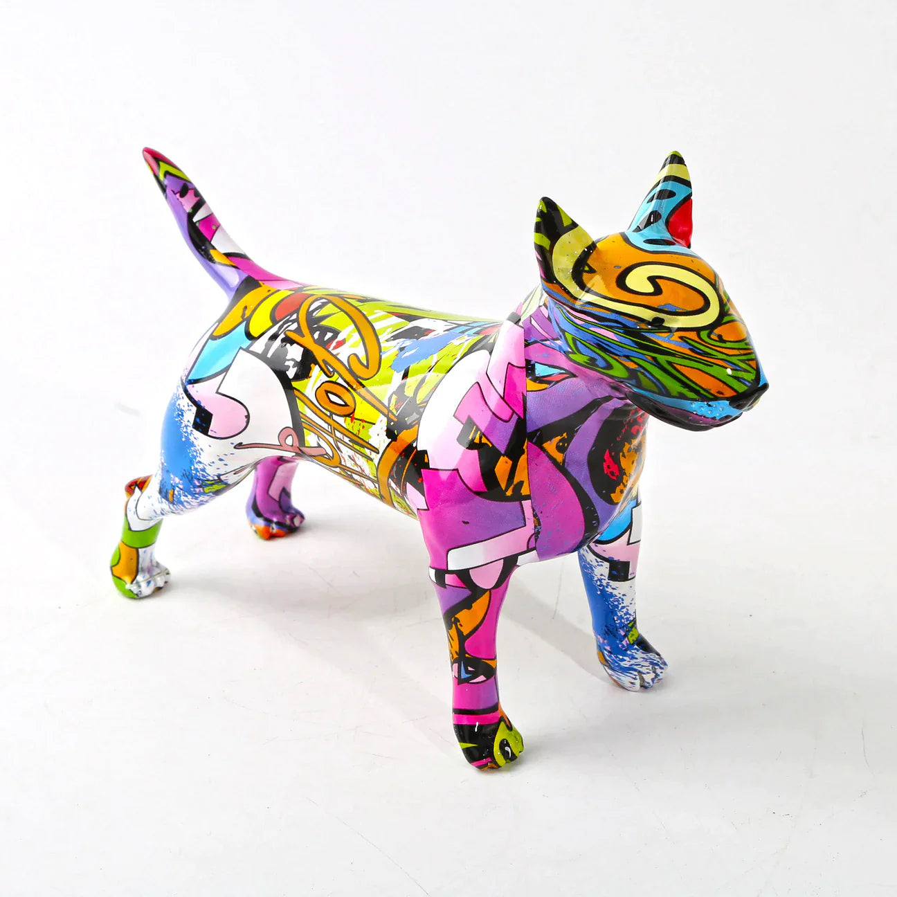 ArtZ® Bull Terrier Nordic Painted Statue - Abstract