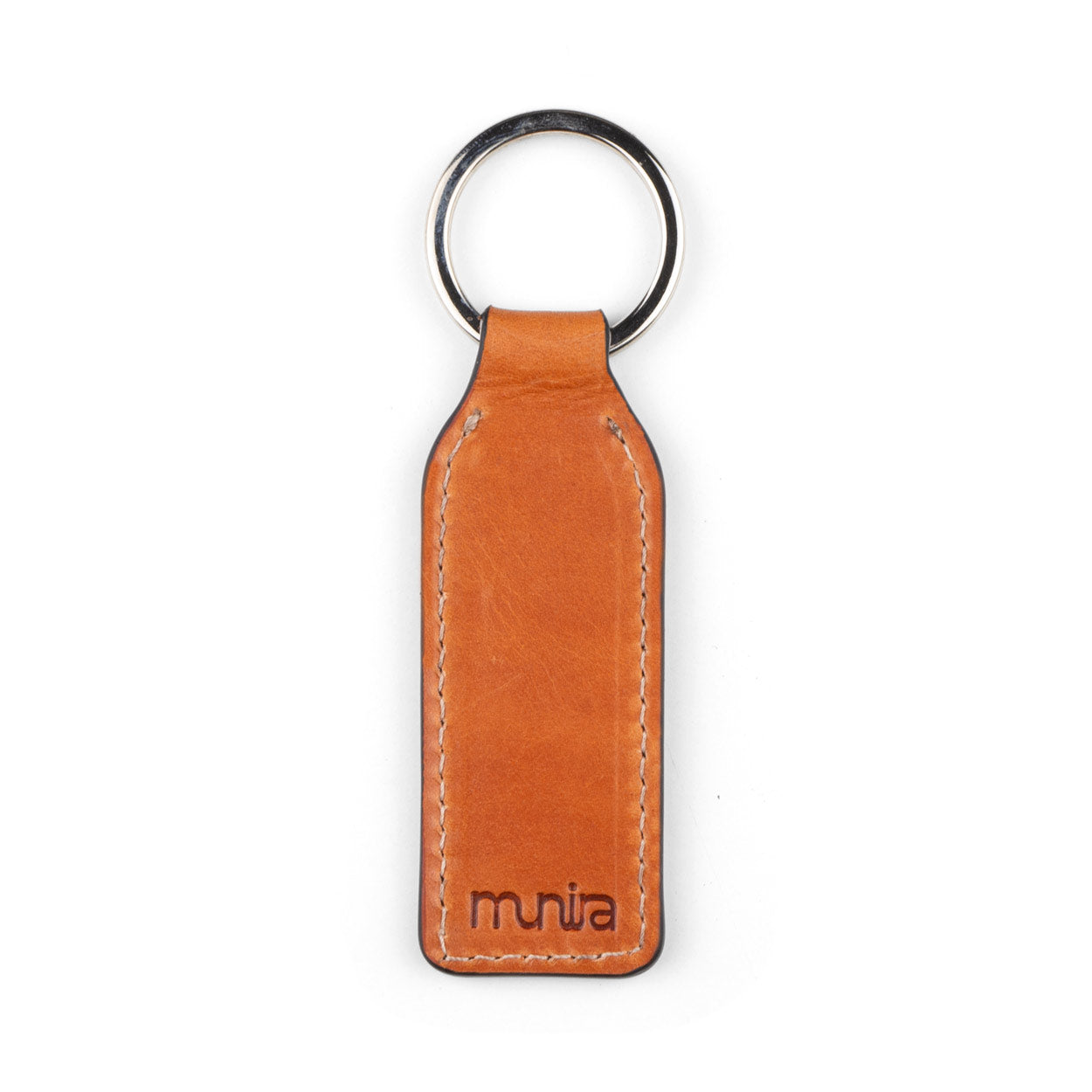 Brown Laser Cut Leather Keychain