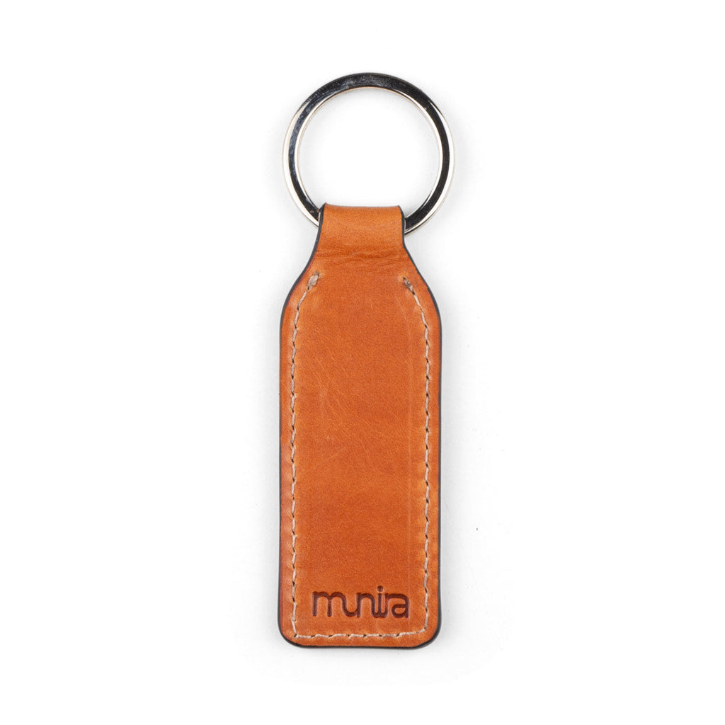 Islamic Art inspired Brown and Blue Leather Keychain