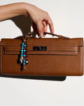 Liora Bag Charm in Azure & Espresso