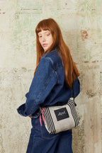 Bolso bandolera sarga de burgos negro