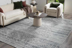 Barny Gray Blue Washable Rug