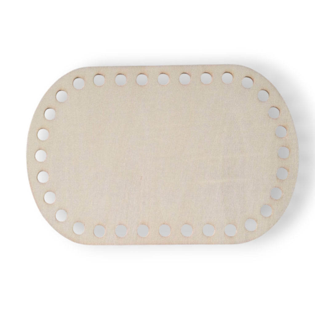 Base de madera ovalada para tejer