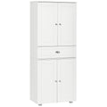 72" Kitchen Pantry with 4 Doors & 3 Adjustable Shelves, White