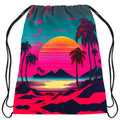 Beach Sunset Drawstring Bag