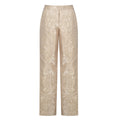 Beige Organza Straight Pants