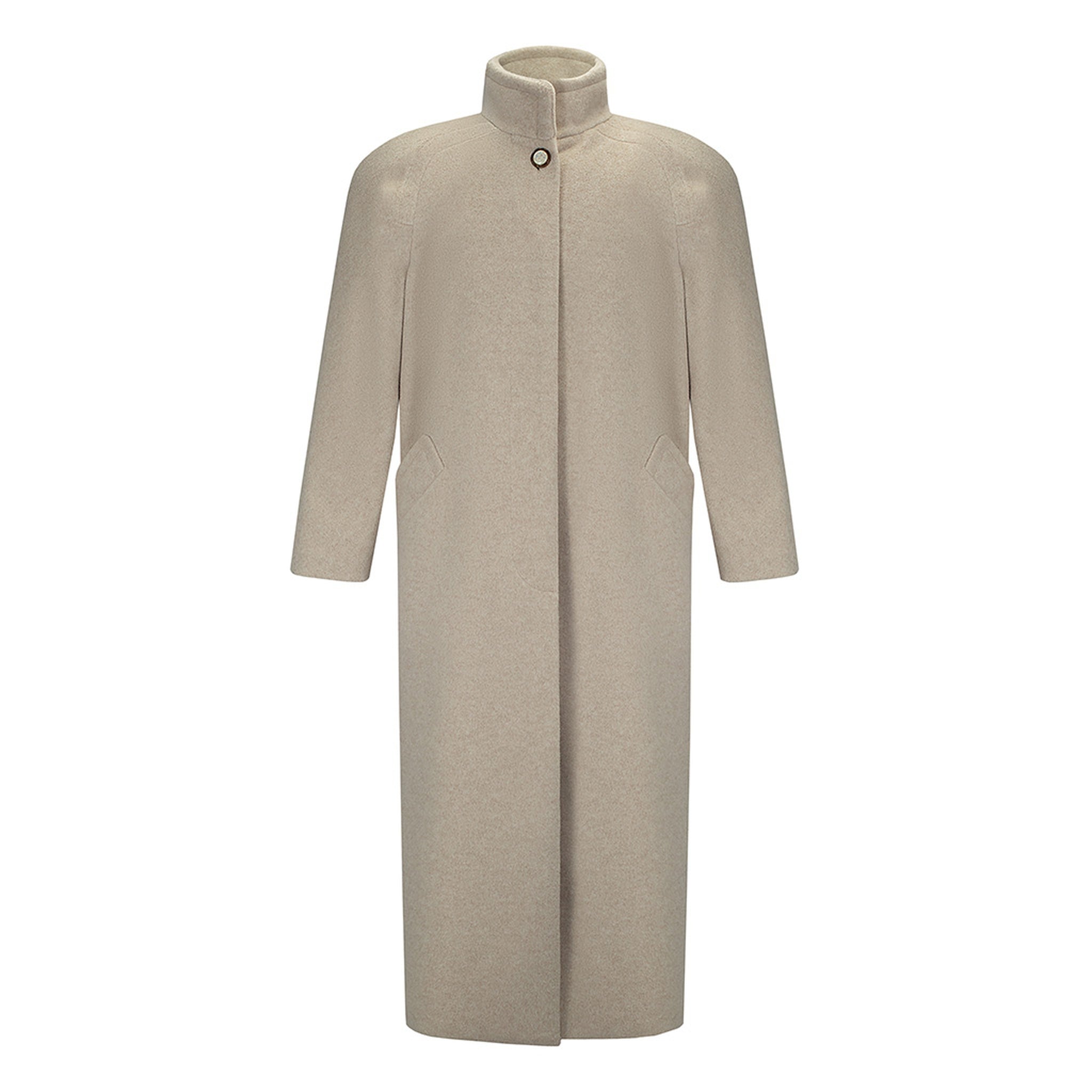 Beige Maxi Coat with Vintage Buttons