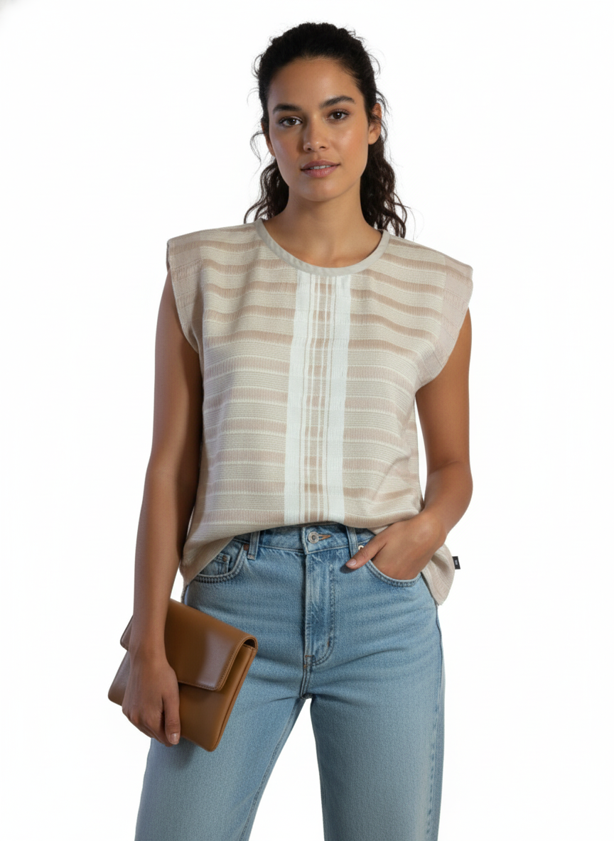BLUSA DESHILADA BARRAS